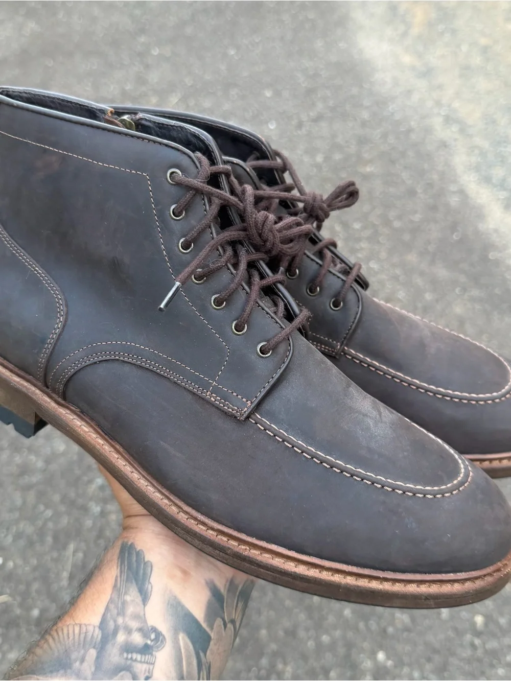 WARFIELD & GRAND Men’s Dark Brown Leather Essex Boots  - Sz 11.5